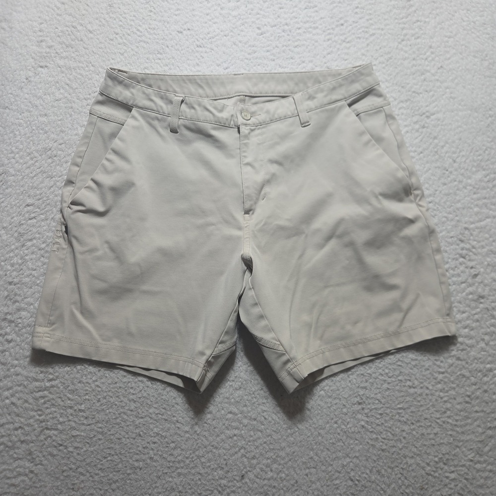 BYLT Premium Basics Shorts Men's Size 32 Beige Performance Stretch 7" Inseam